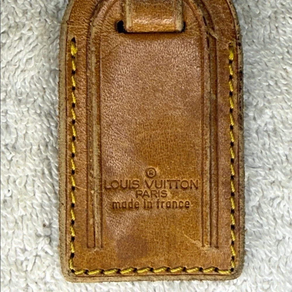 Vintage Louis Vuitton Mini Luggage Tag and Poignier in Vachetta Leather (13Q)